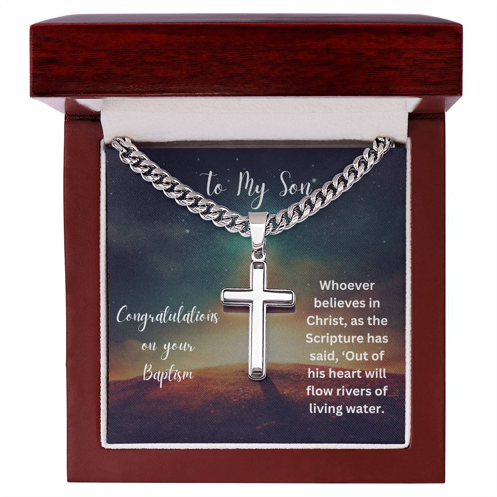 To My Son | Baptism Faith Necklace | Jewelry Gift