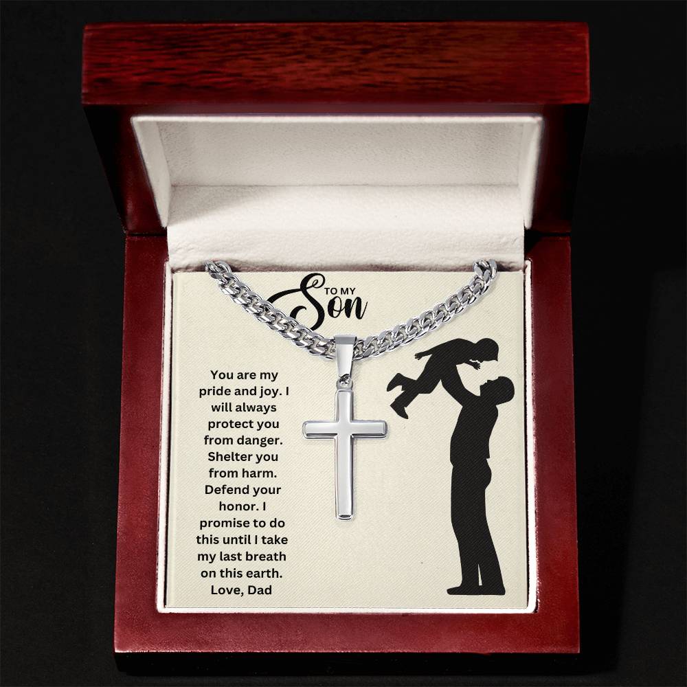 To My Son | You Are My Pride And Joy |  Cross Cuban Necklace