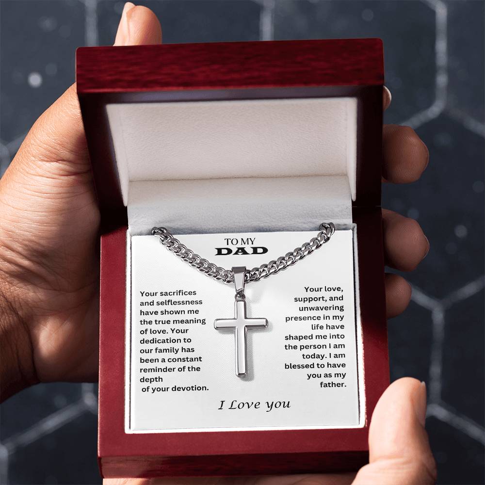 To My Dad | I Am Blessed To Have You | Cuban Cross Necklace