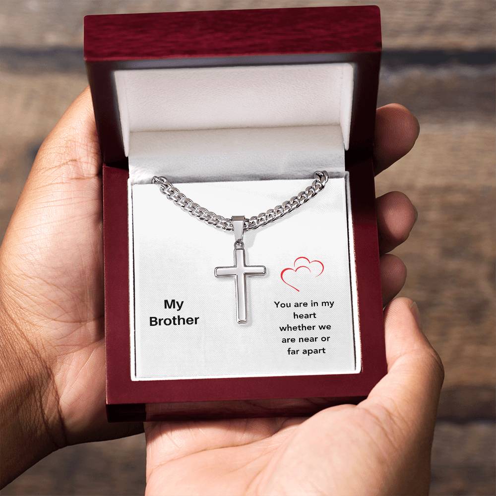 My Brother | You Are In My Heart | Cross Cuban Necklace