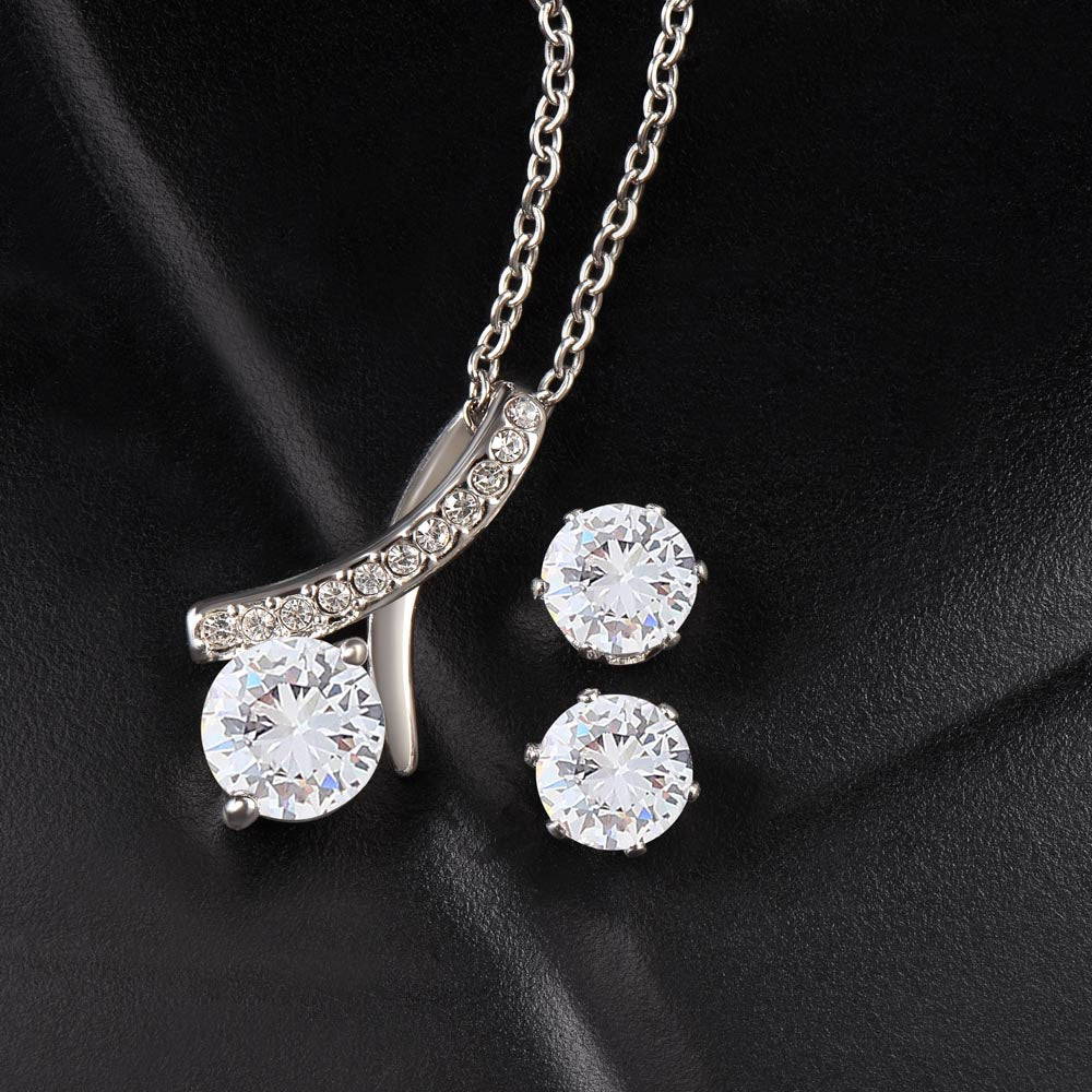 Dear Mom | You Are Appreciated | Jewelry Necklace And Clear CZ Earrings