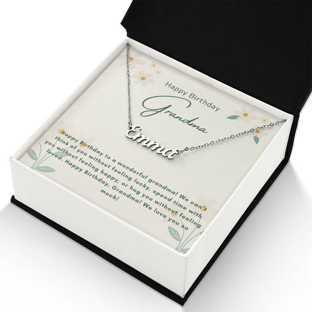 Happy Birthday Grandma | We Love You So Much | Name Pendant Necklace