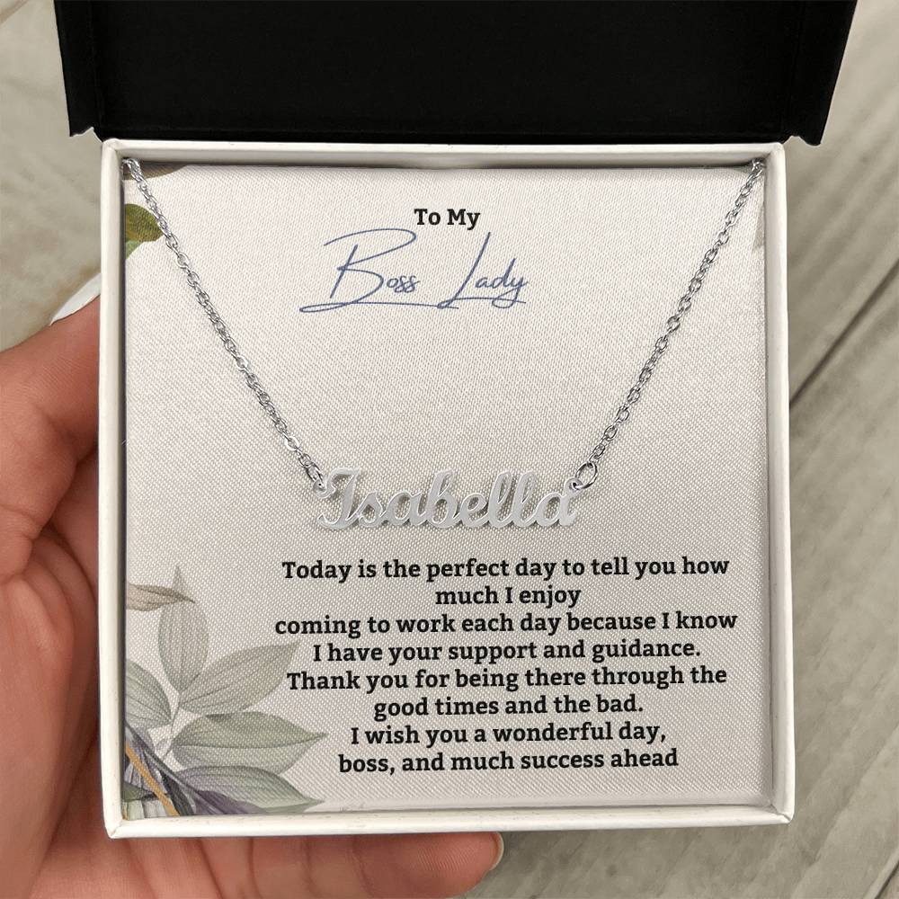 To My Boss Lady | Thank You For Being There | Professional Name Pendant Necklace