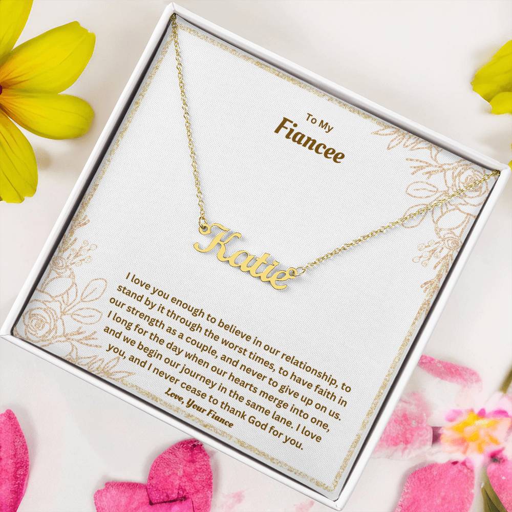 To My Fiancee | I Love You Enough | Custom Name Necklace