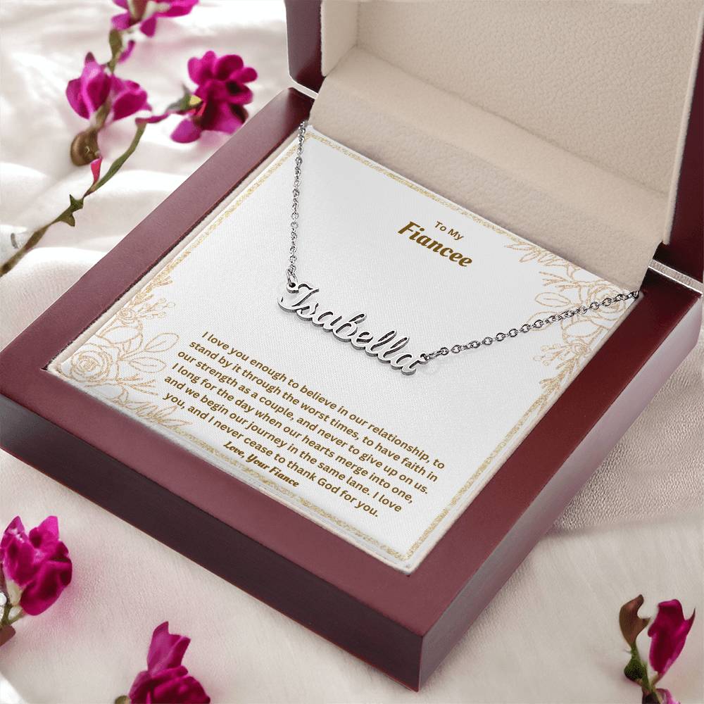 To My Fiancee | I Love You Enough | Custom Name Necklace