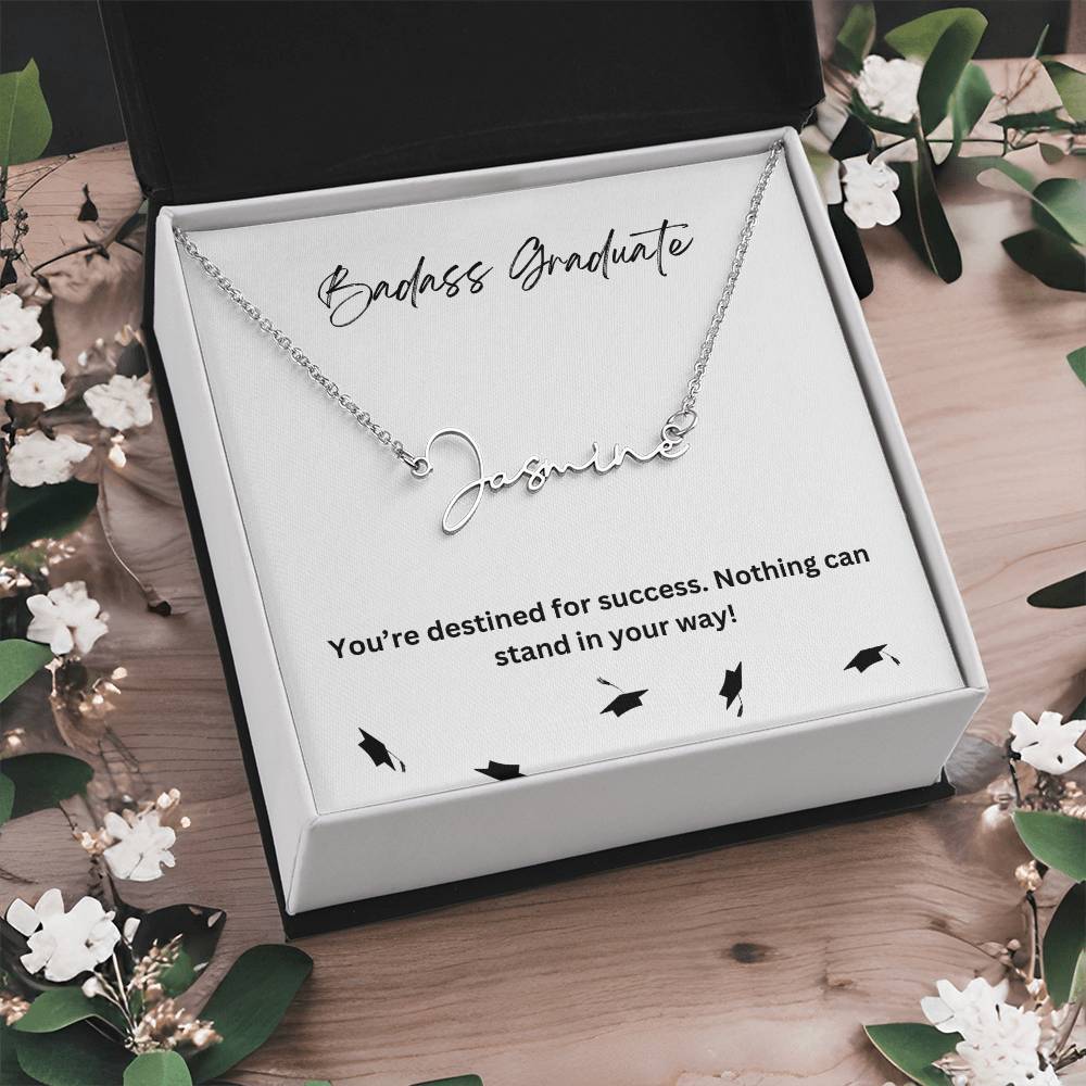 Badass Graduate | Nothing Can Stand In Your Way | Pendant Name Necklace