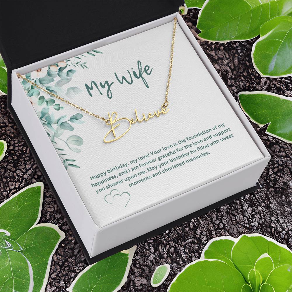 To My Wife | Happy Birthday | Pendant Name Necklace