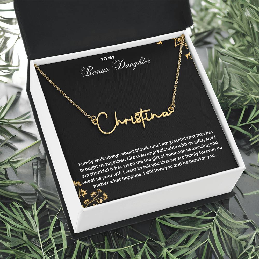 To My Bonus Daughter | Fate Has Brought Us Together | Name Necklace