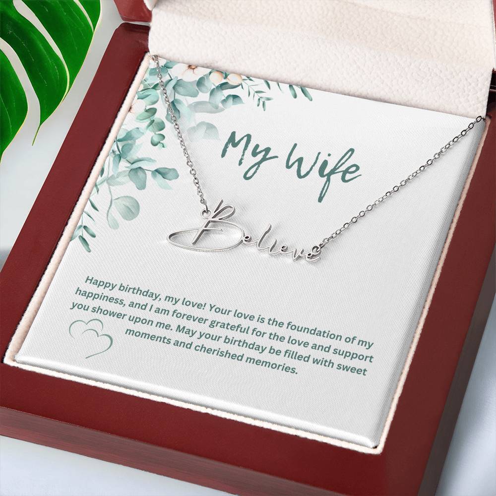 To My Wife | Happy Birthday | Pendant Name Necklace