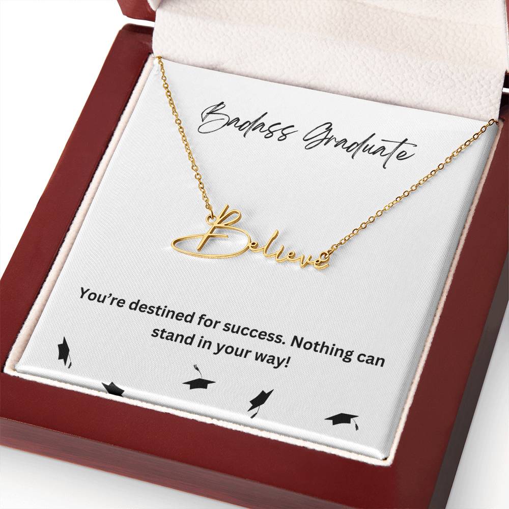 Badass Graduate | Nothing Can Stand In Your Way | Pendant Name Necklace