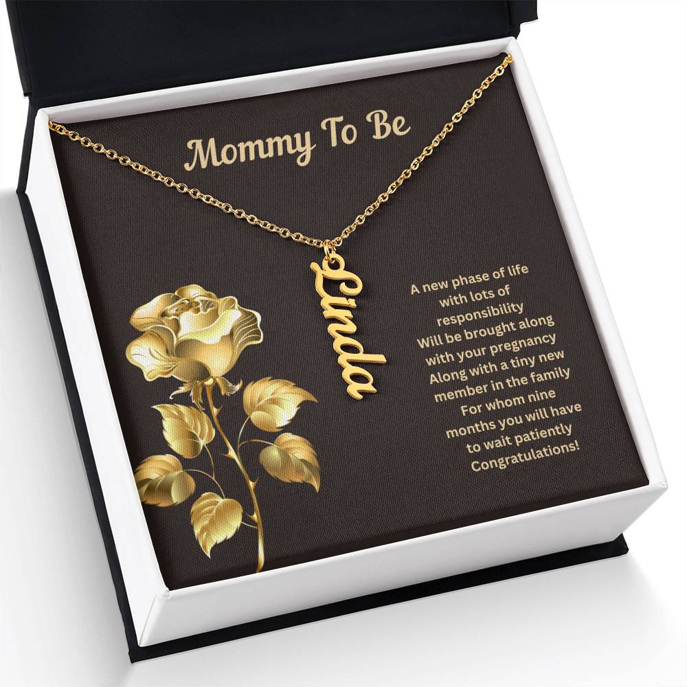 Mommy To Be | Congratulations | Pregnancy Name Necklace