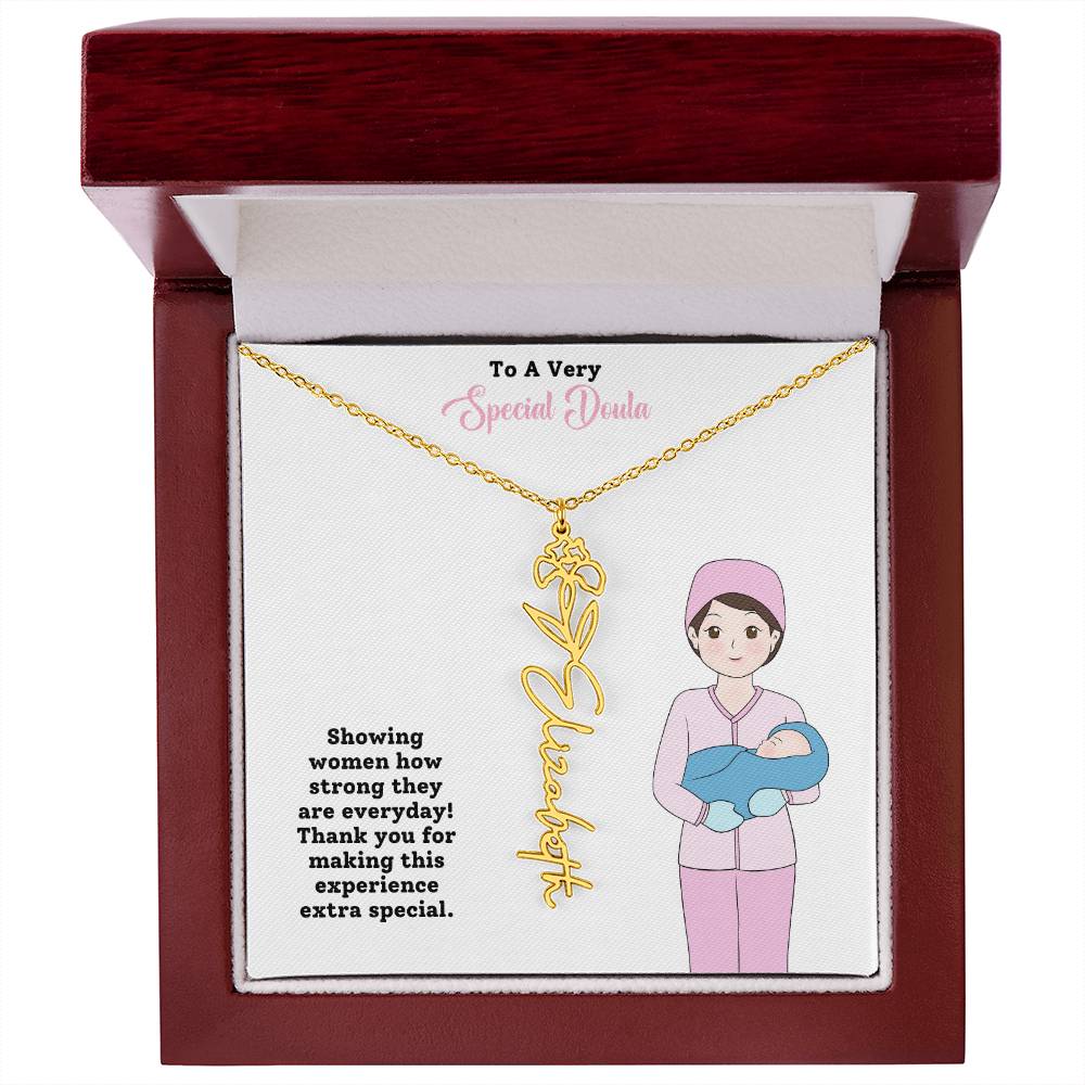 To A Very Special Doula | Professional Name Necklace