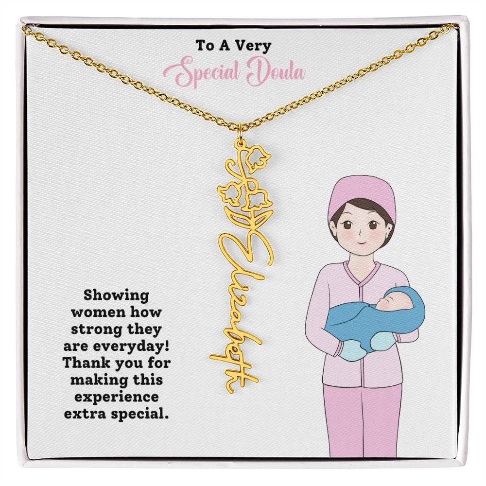 To A Very Special Doula | Professional Name Necklace