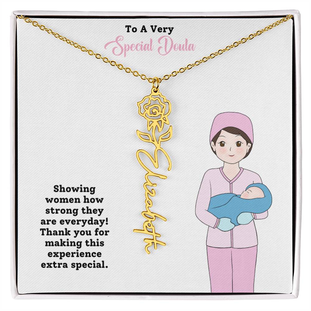 To A Very Special Doula | Professional Name Necklace