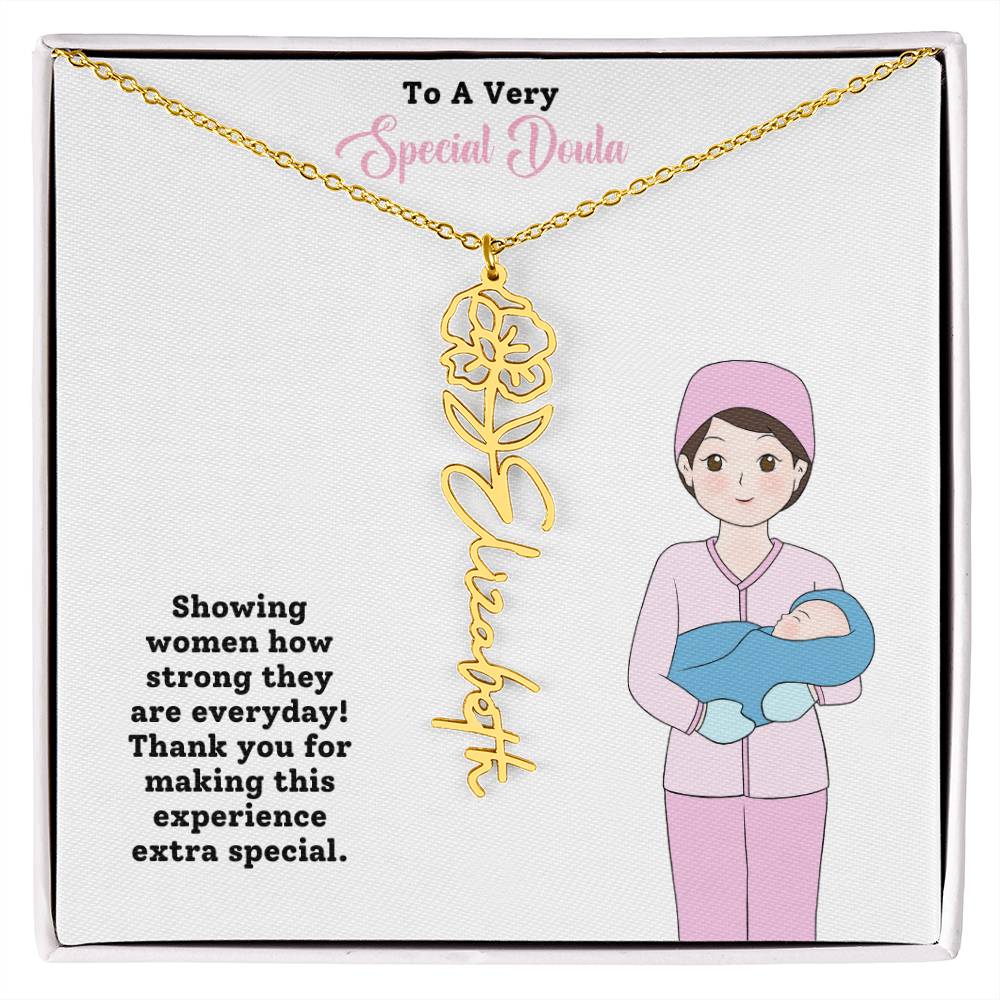 To A Very Special Doula | Professional Name Necklace