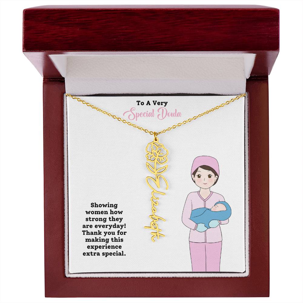 To A Very Special Doula | Professional Name Necklace