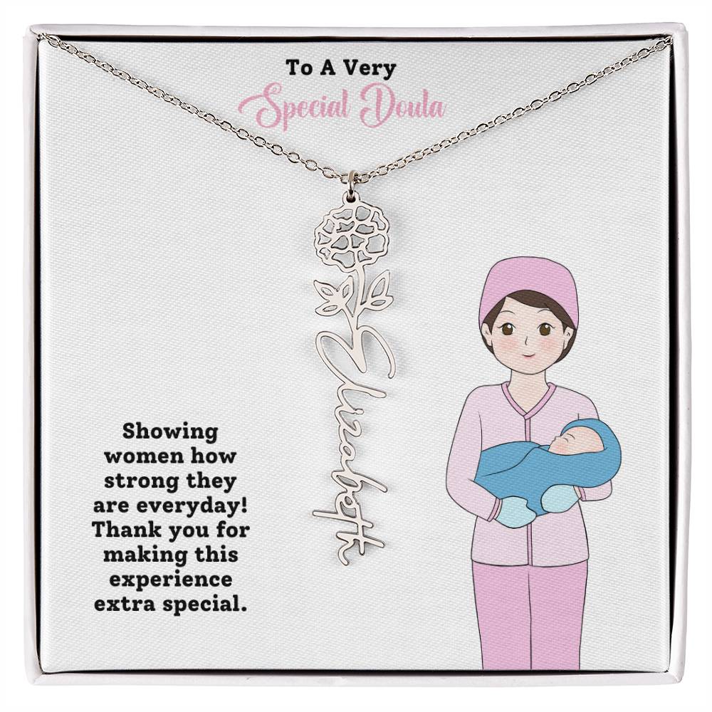 To A Very Special Doula | Professional Name Necklace