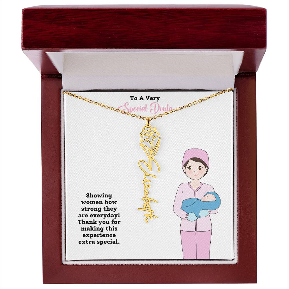 To A Very Special Doula | Professional Name Necklace