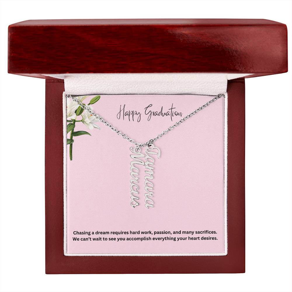 Happy Graduation | Multi Vertical Name Necklace