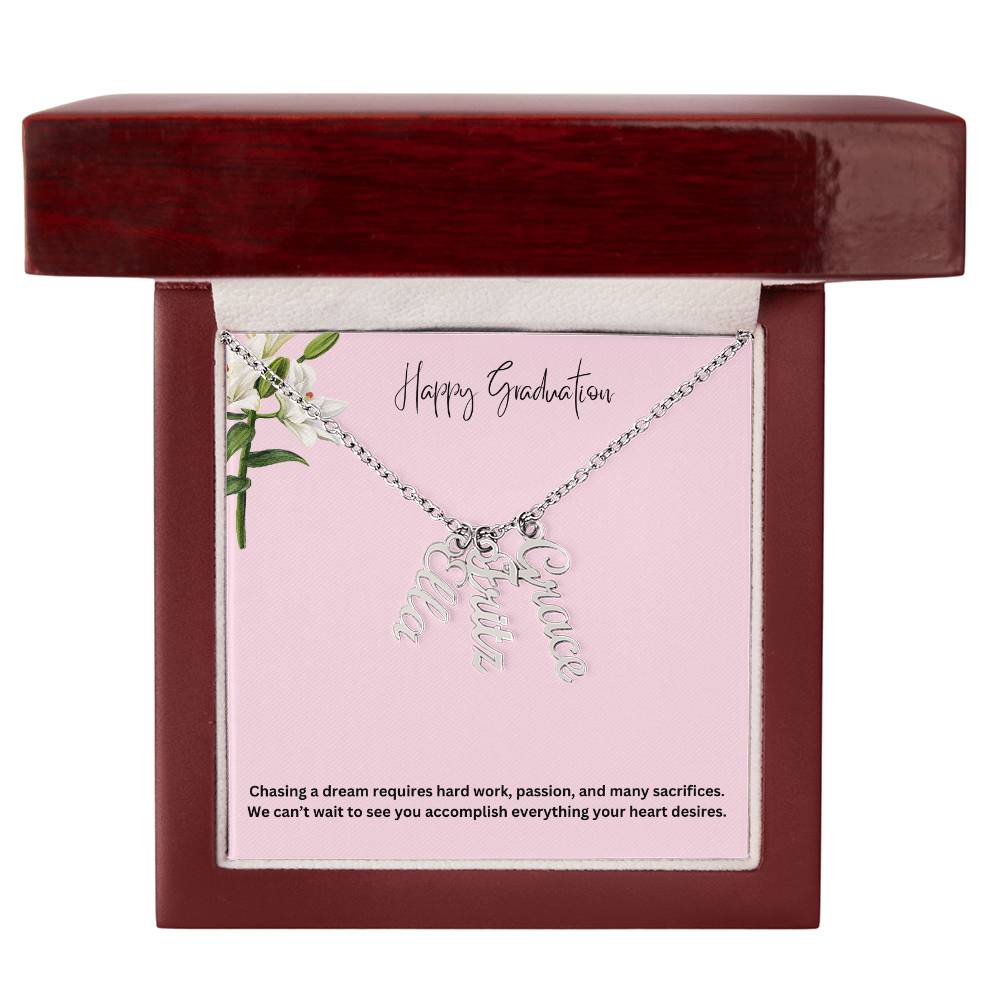 Happy Graduation | Multi Vertical Name Necklace