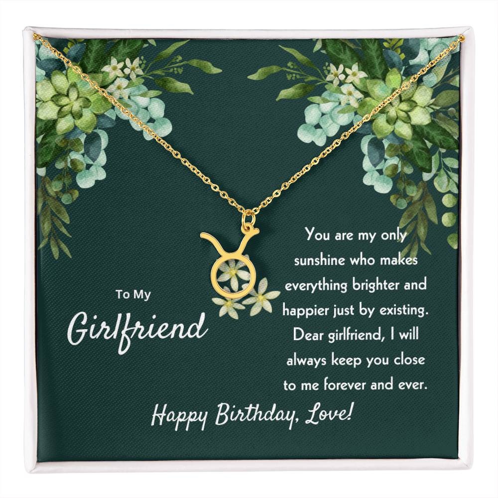 To My Girlfriend | You Are My Only Sunshine | Zodiac Pendant Necklace