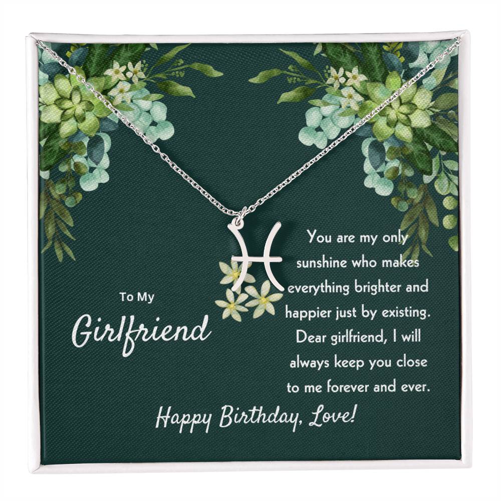 To My Girlfriend | You Are My Only Sunshine | Zodiac Pendant Necklace