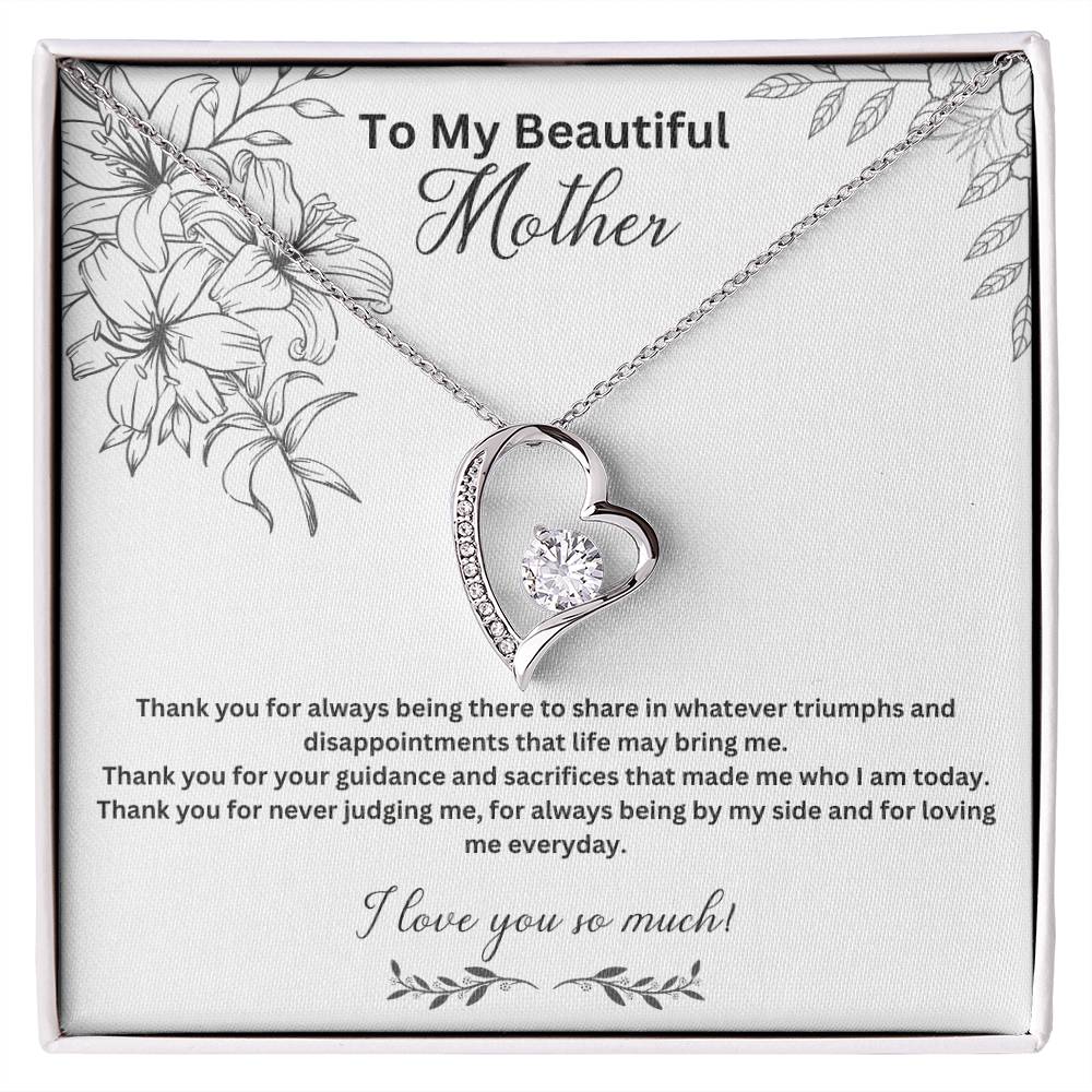 To My Beautiful Mother | Thank You For Always Being There | Jewelry Necklace