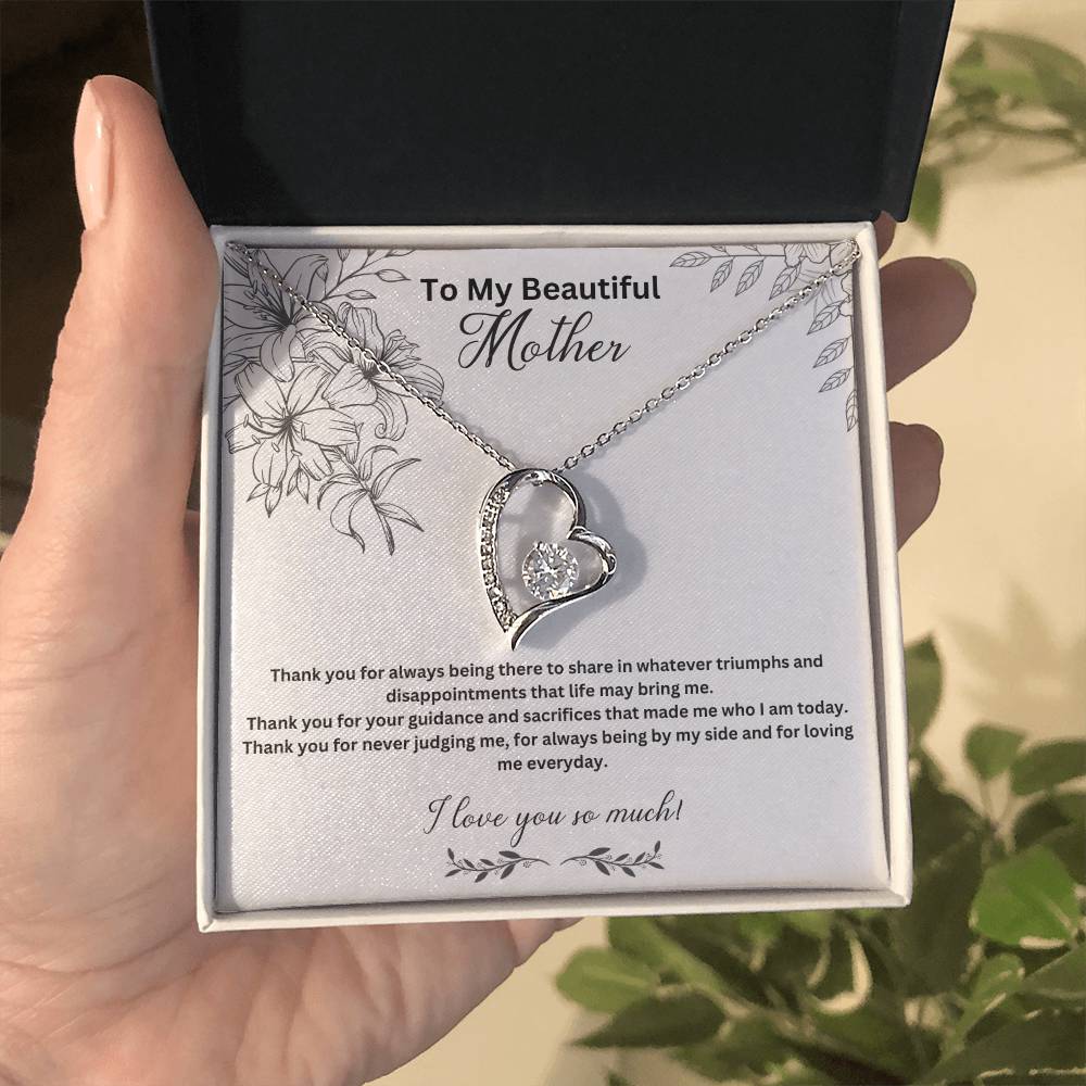 To My Beautiful Mother | Thank You For Always Being There | Jewelry Necklace