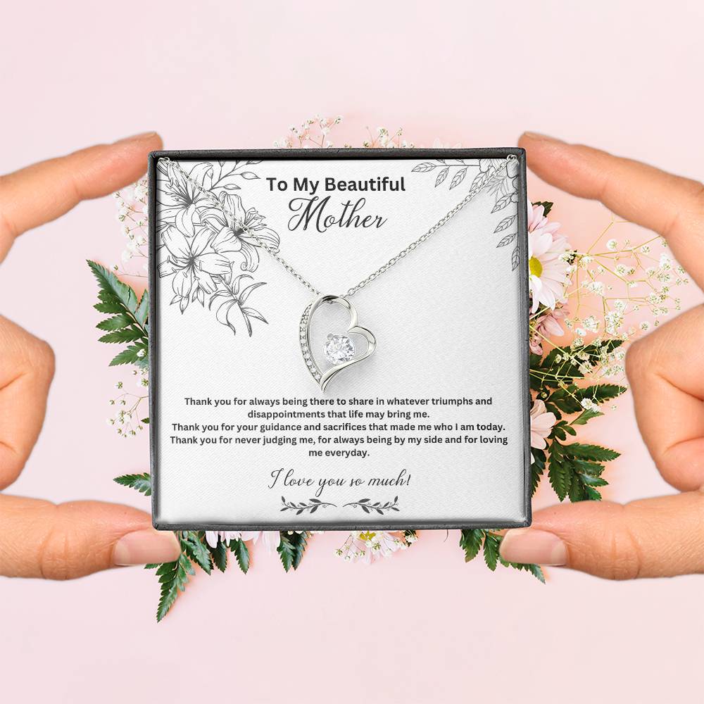 To My Beautiful Mother | Thank You For Always Being There | Jewelry Necklace