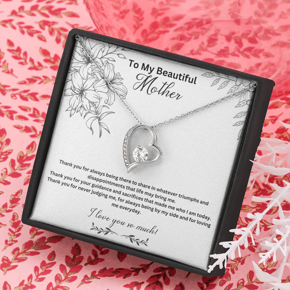 To My Beautiful Mother | Thank You For Always Being There | Jewelry Necklace