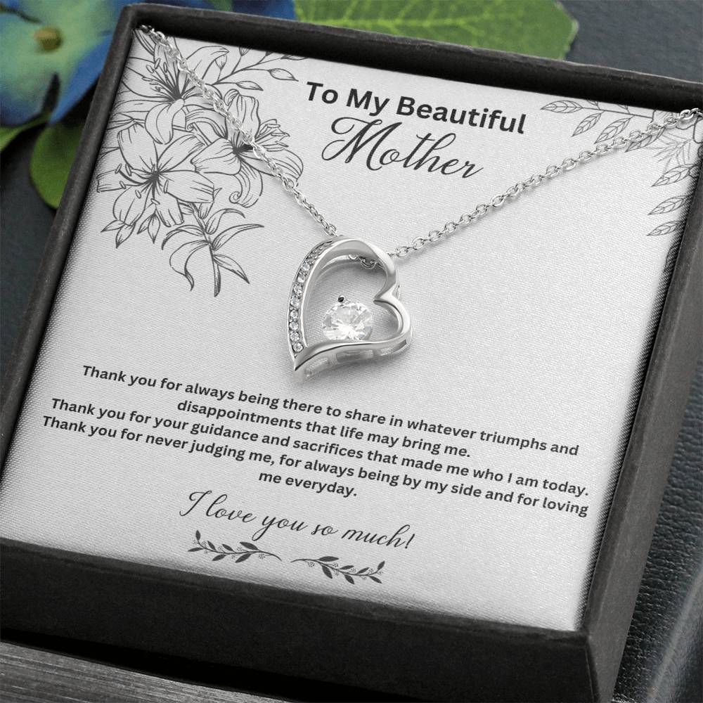 To My Beautiful Mother | Thank You For Always Being There | Jewelry Necklace