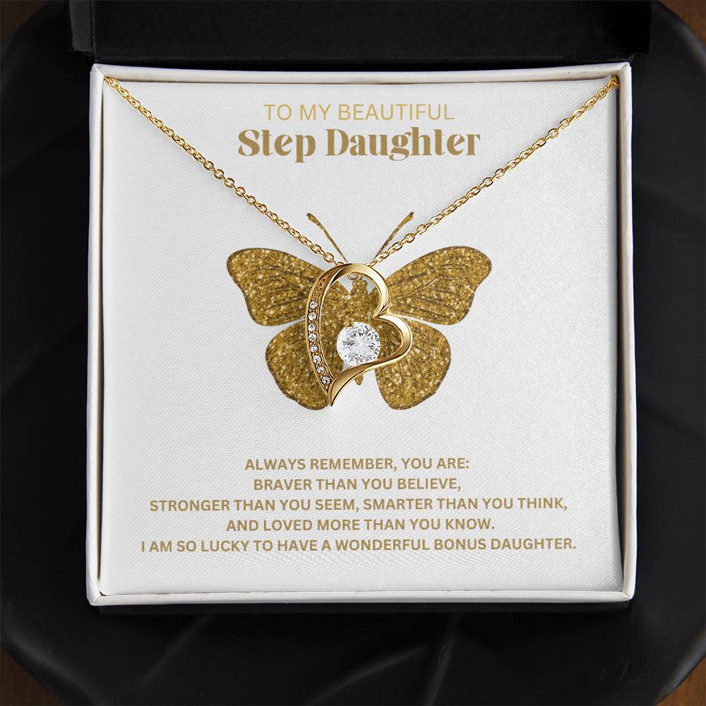 To My Beautiful Step Daughter | You Are Braver Than You Believe | Jewelry Necklace