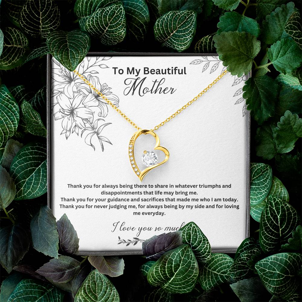 To My Beautiful Mother | Thank You For Always Being There | Jewelry Necklace